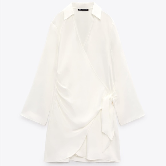 ZARA Satin Effect Wrap Dress BNWT - Picture 5 of 5